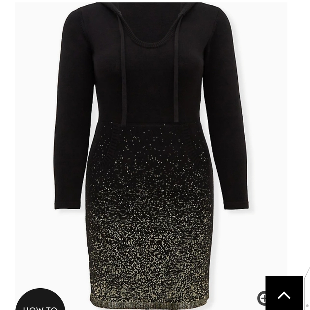 🆕HOODIE DRESS - BLACK & GOLD OMBRE